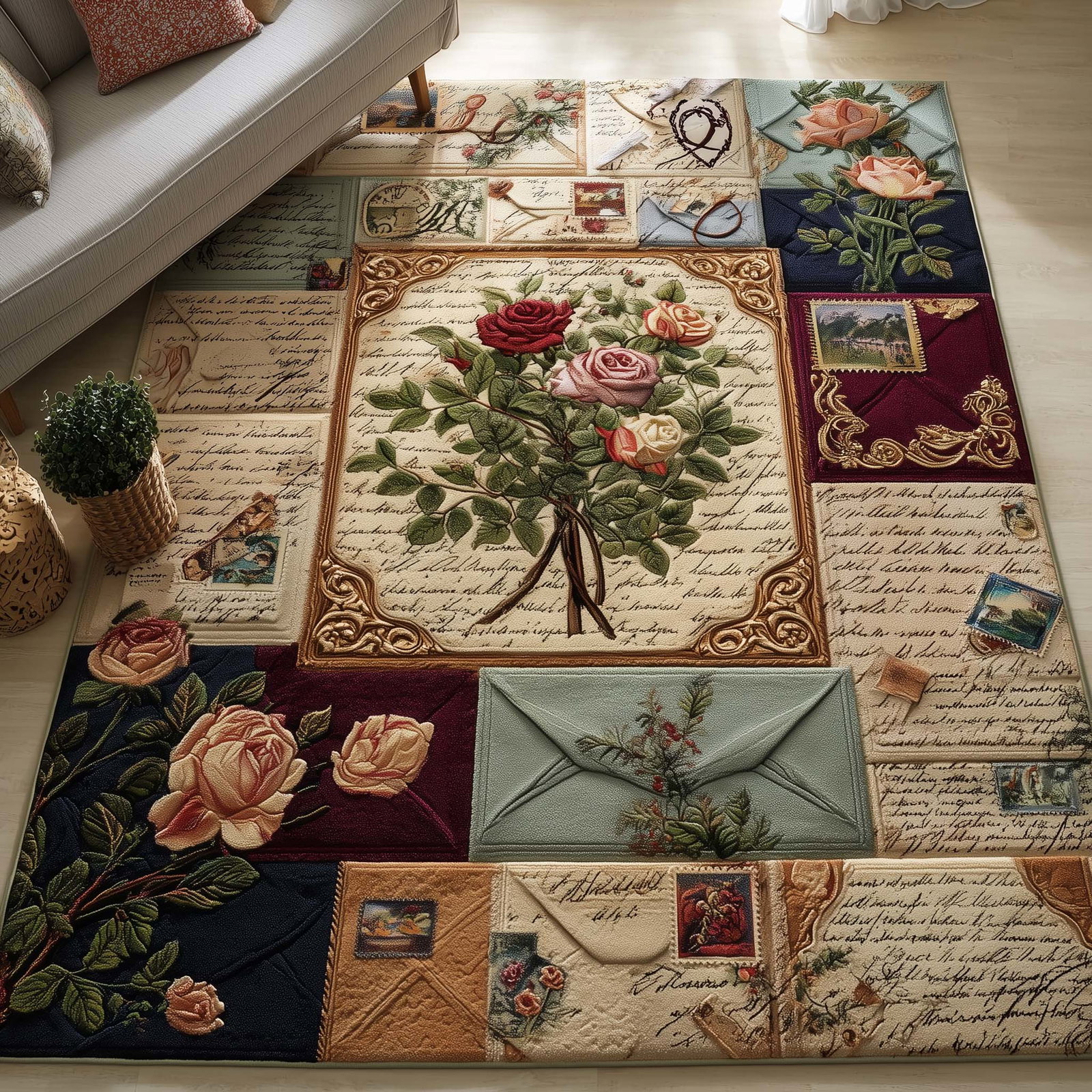 Love Letters Area Rug - Non-Slip Washable 3D Print Rug for Living Room & BedroomTVC2108158