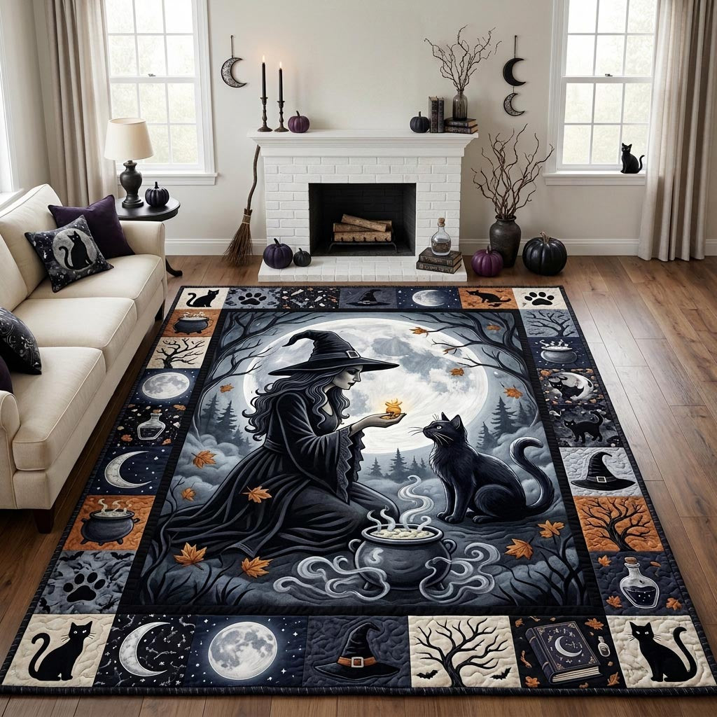 Magical Witch Halloween Area Rug - Non-Slip Washable 3D Print Rug for Living Room & BedroomTVC2108146