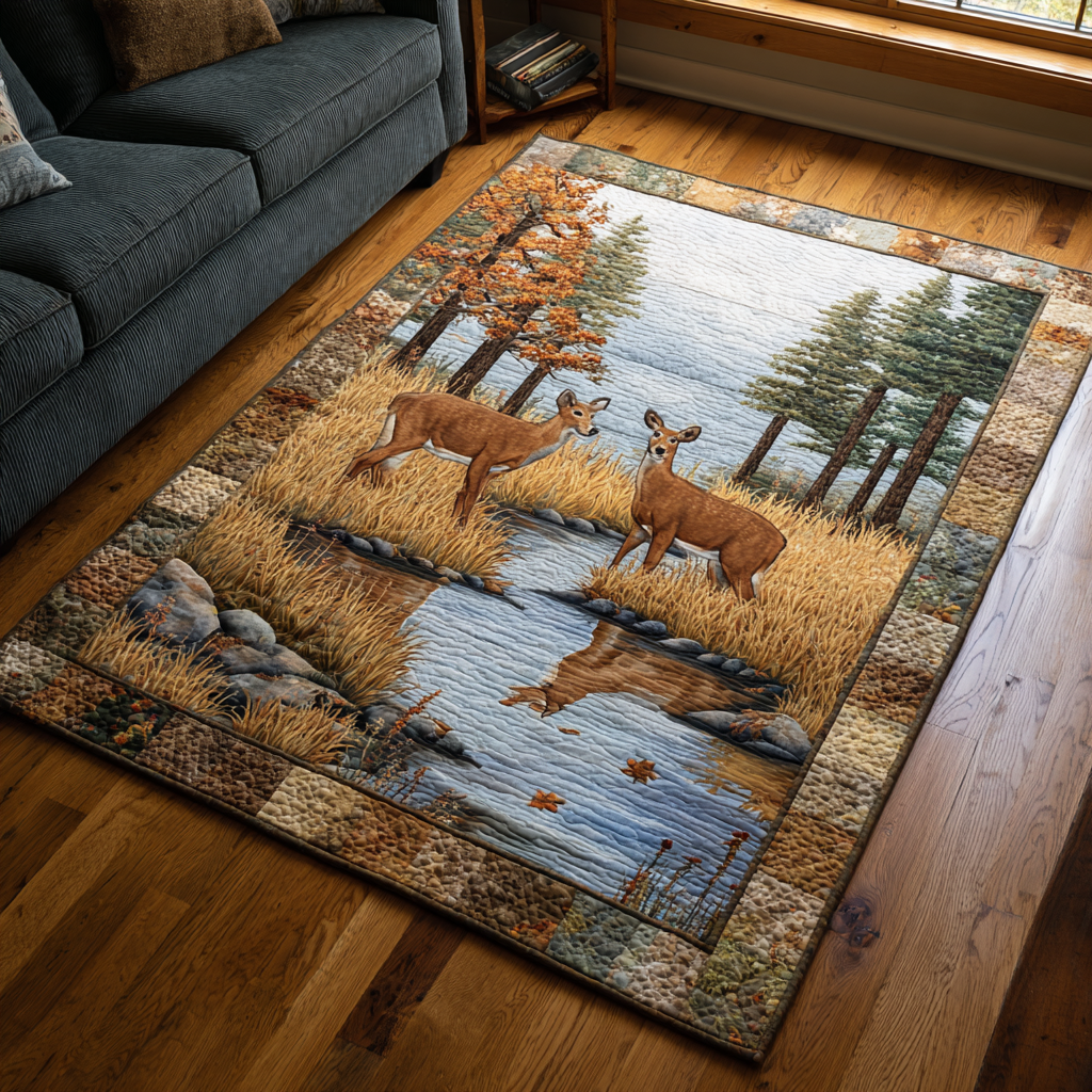 Majestic Deer Area Rug - Non-Slip Washable 3D Print Rug for Living Room & BedroomTVC2108127
