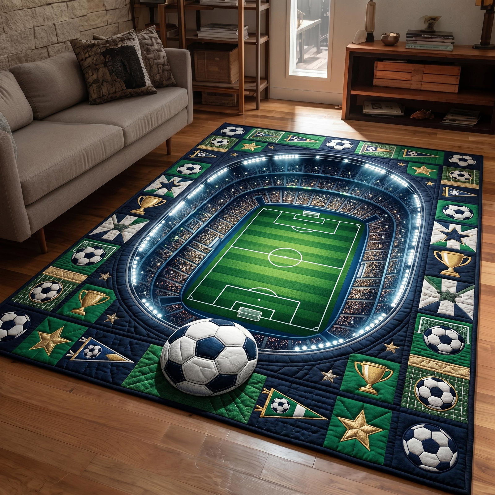 Match Day Area Rug - Non-Slip Washable 3D Print Rug for Living Room & Bedroom (DesignTVC2108194