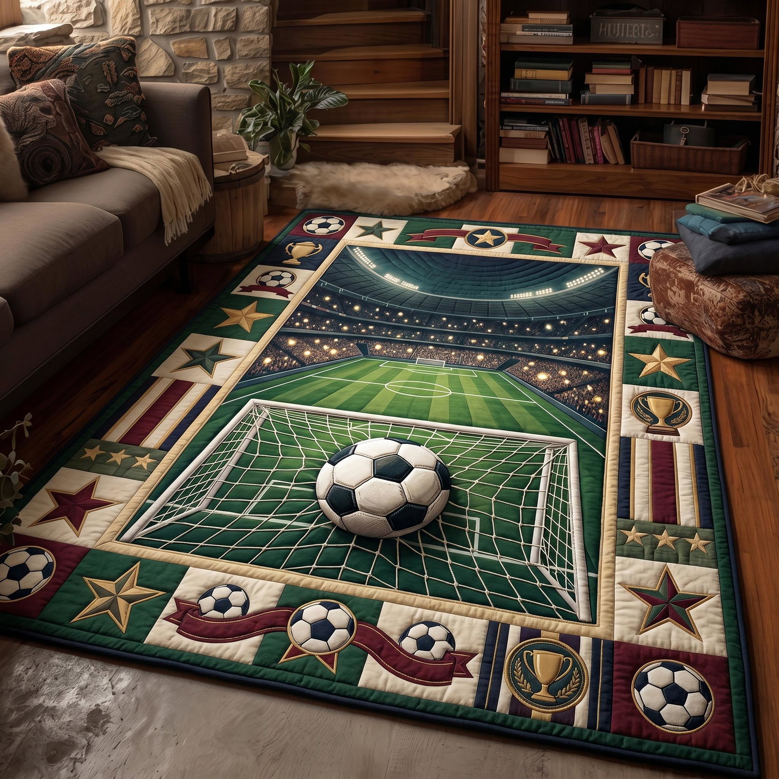 Match Day Area Rug - Non-Slip Washable 3D Print Rug for Living Room & Bedroom (DesignTVC2108195