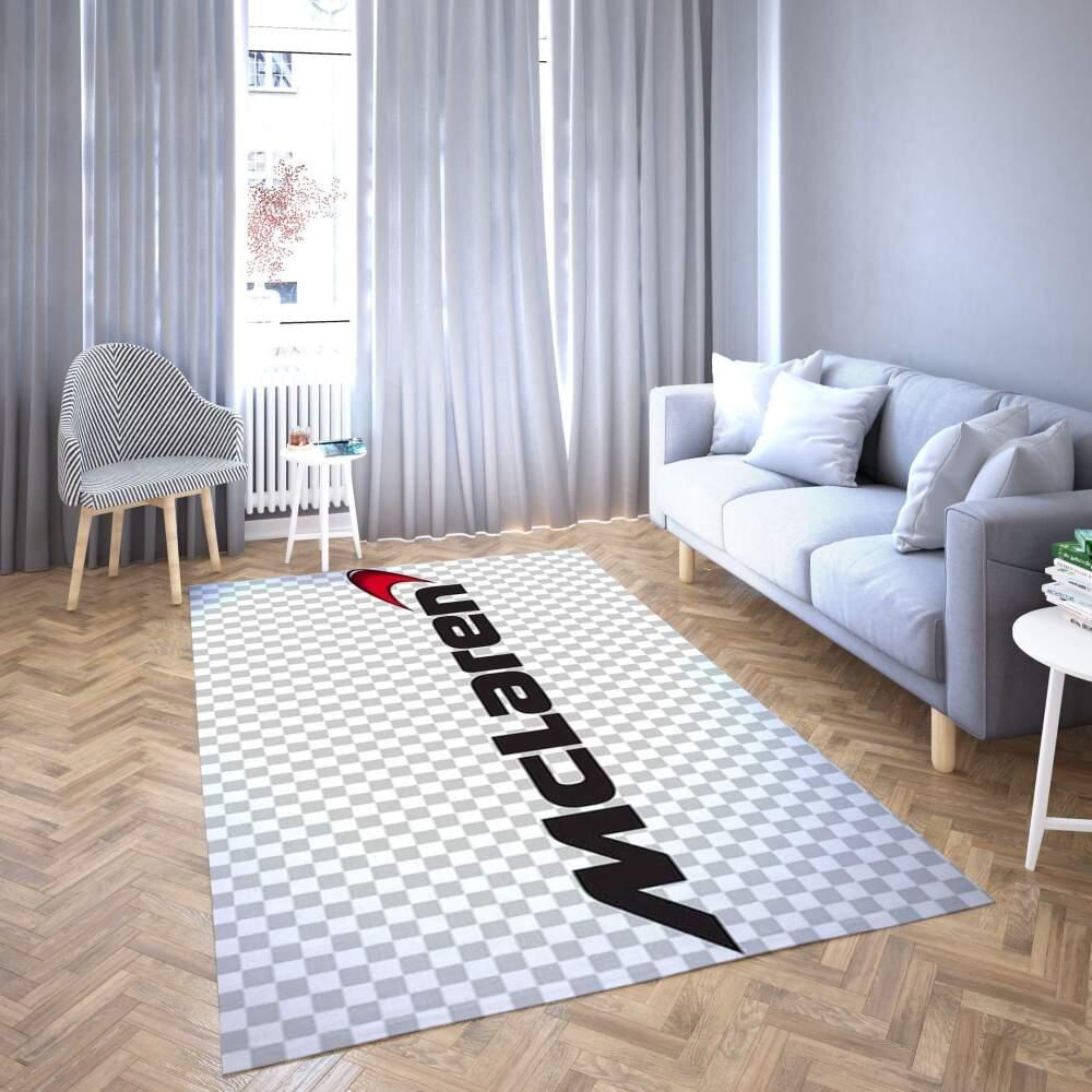 Mclaren Logo Area Rug Chequered Living