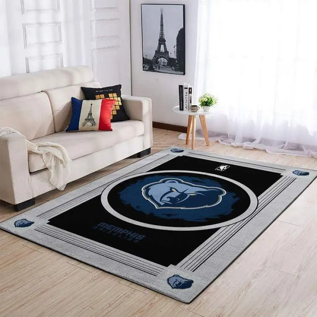 Memphis Grizzlies Rug - for Living Room Decor Black and Blue
