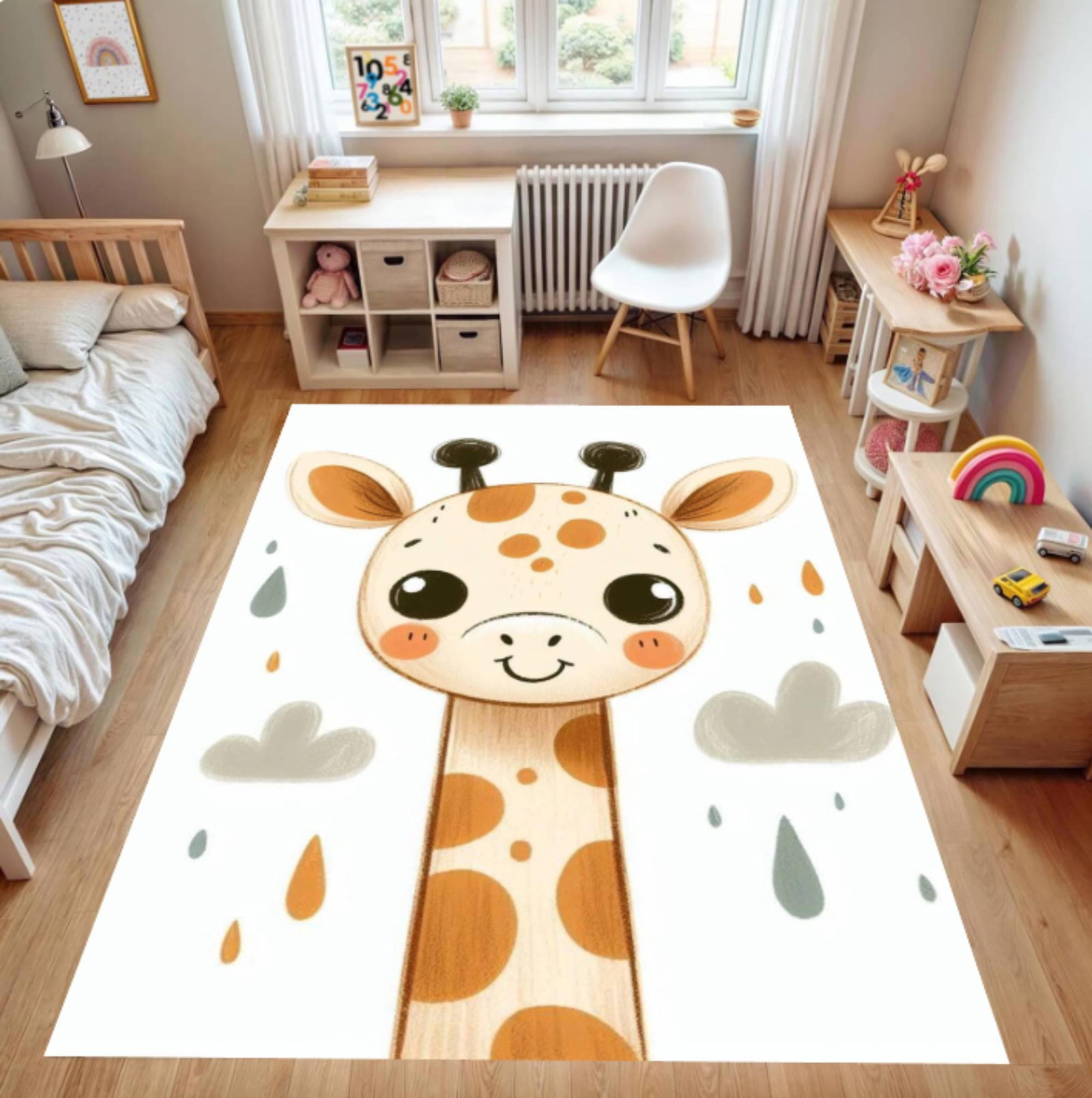 Minimal Giraffe Room Carpet - Kids Room RugsTVC1708388