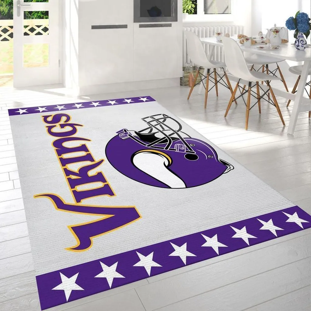 Minnesota Vikings Rug - Area for Home Decor Purple and White