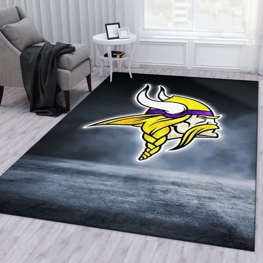 Minnesota Vikings Rug - Fan Team Inspired Decor Purple and Yellow