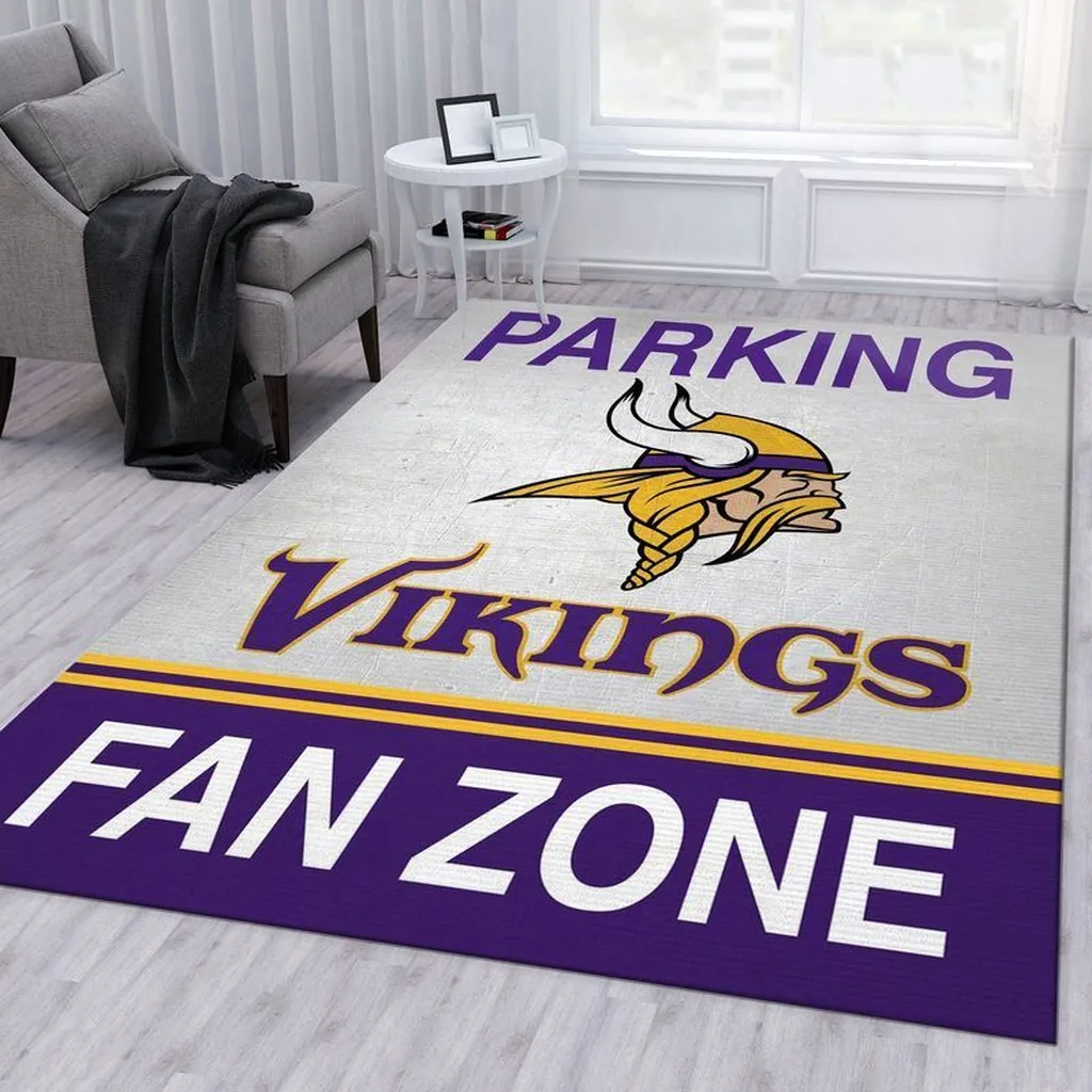 Minnesota Vikings Rug - Fan Zone for Living Room Purple and Yellow