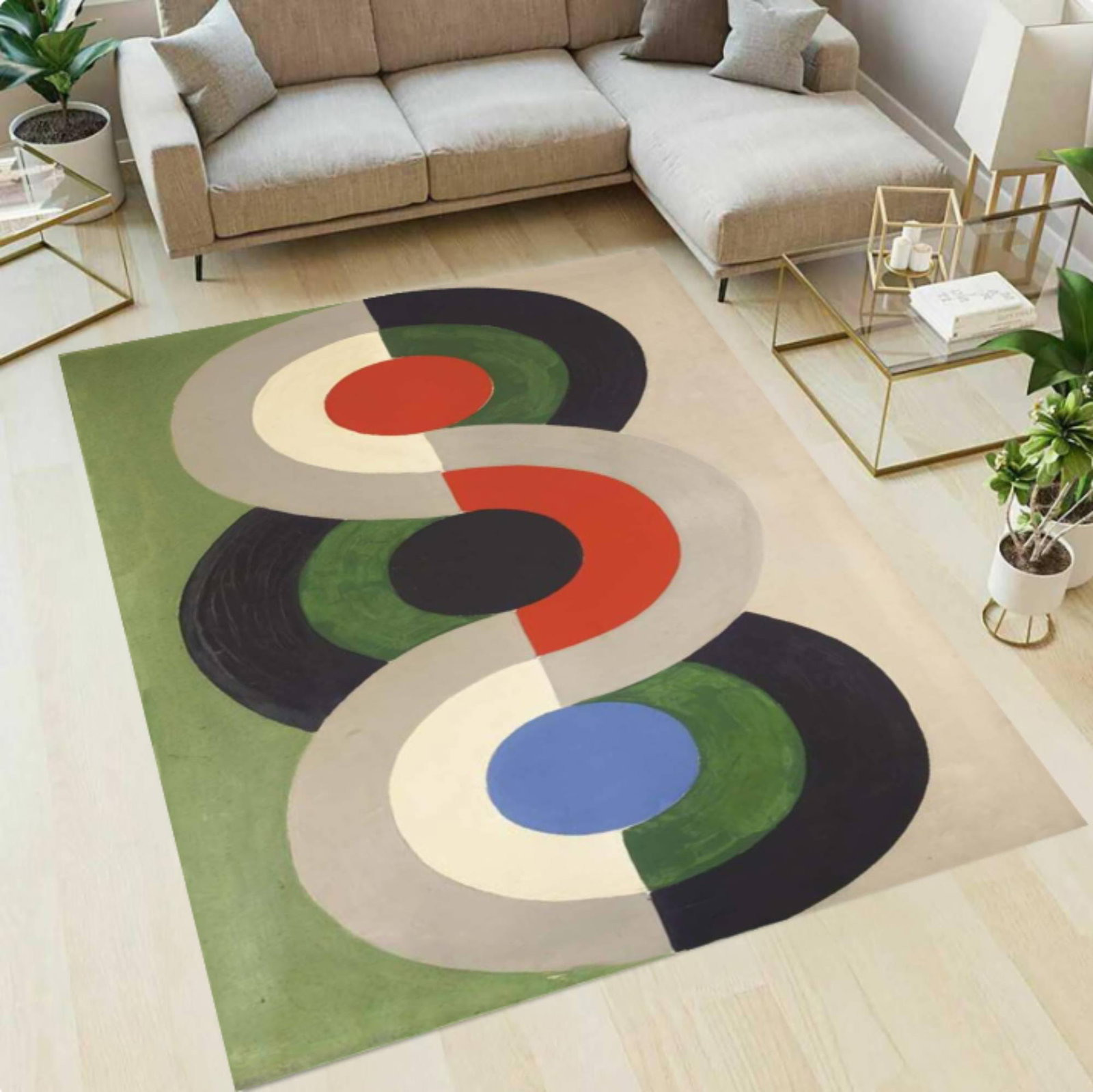 Modern Abstract Area Rug, Concentric Circle PatternTVC1708395
