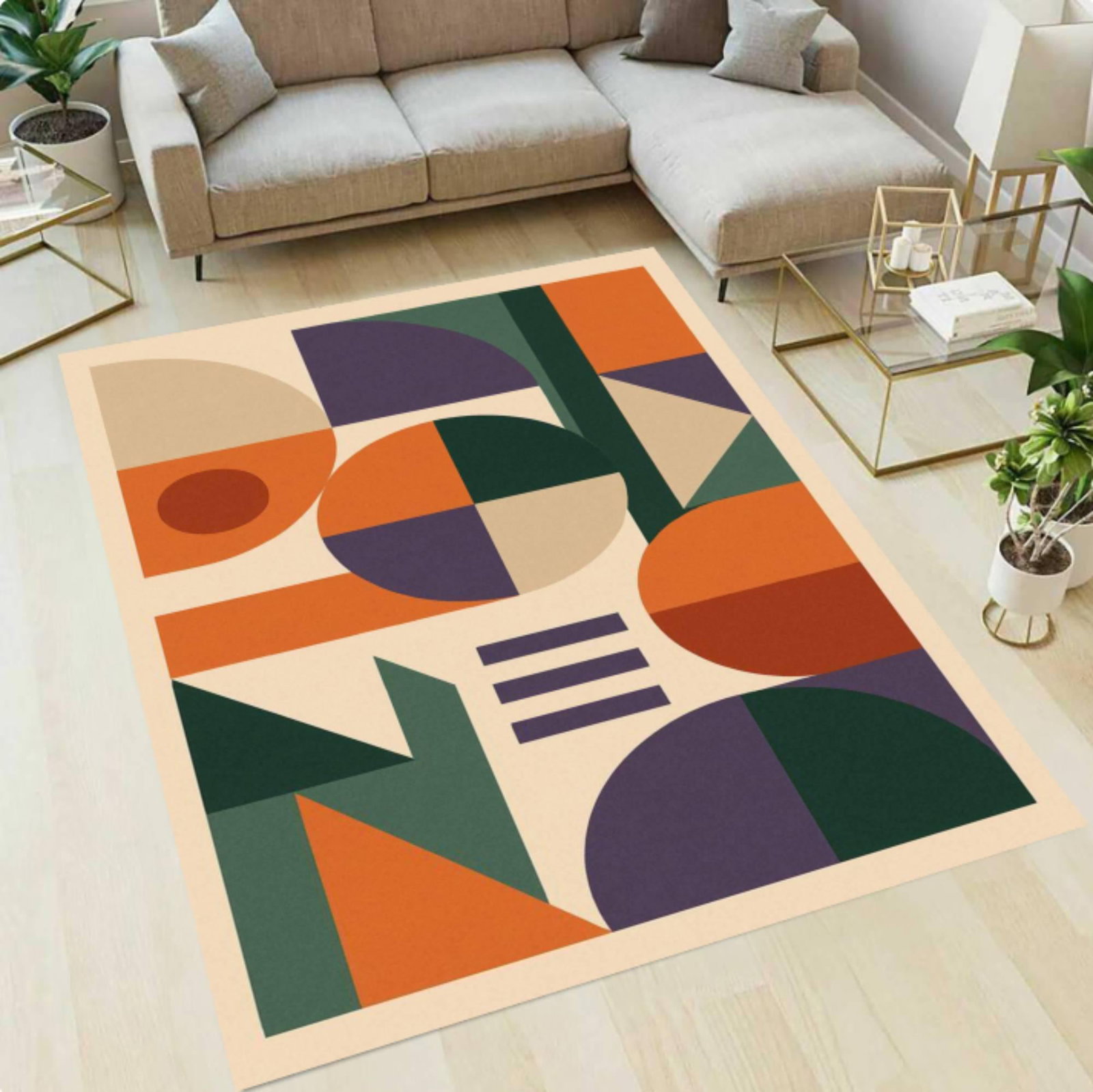 Modern Abstract Area Rug, Geometric Bauhaus PatternTVC1708390