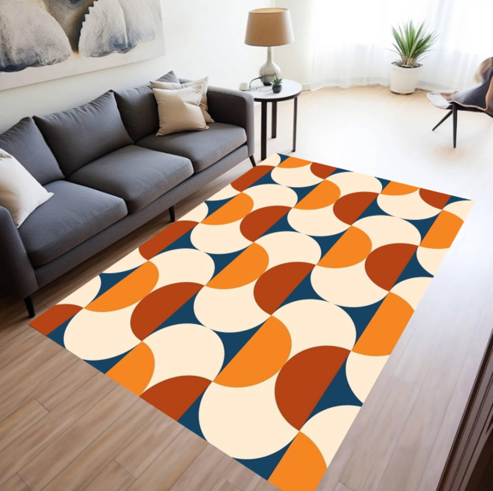 Modern Abstract Area Rug, Geometric Pattern â€“ Multicolor DesignTVC1708392
