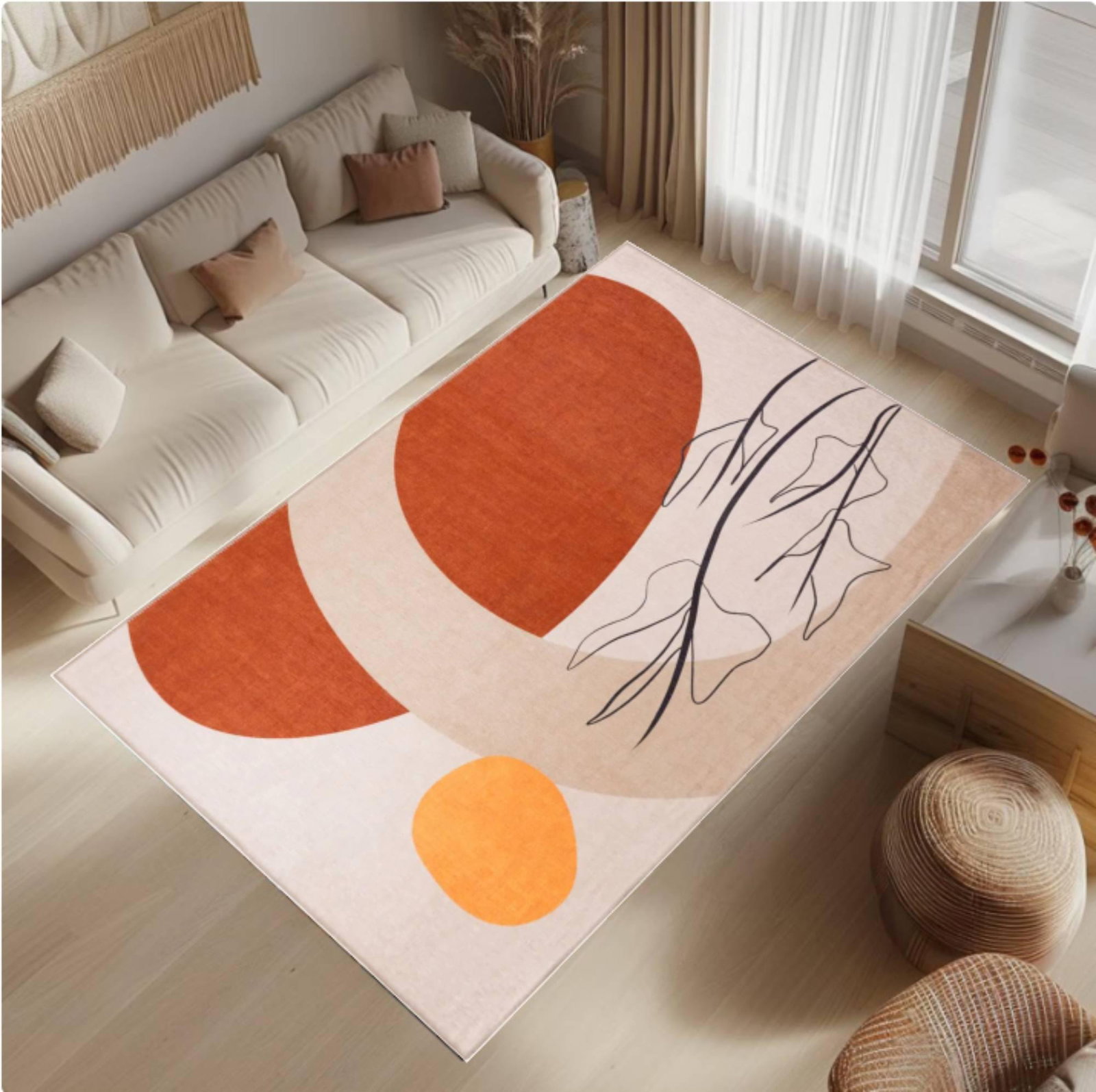 Modern Abstract Beige Terracotta Art CarpetTVC1708380