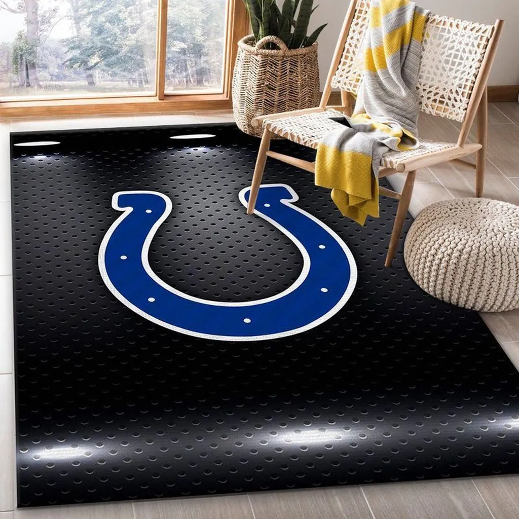 Modern Area Rug Bold Sports Design for Living Room Black and Green