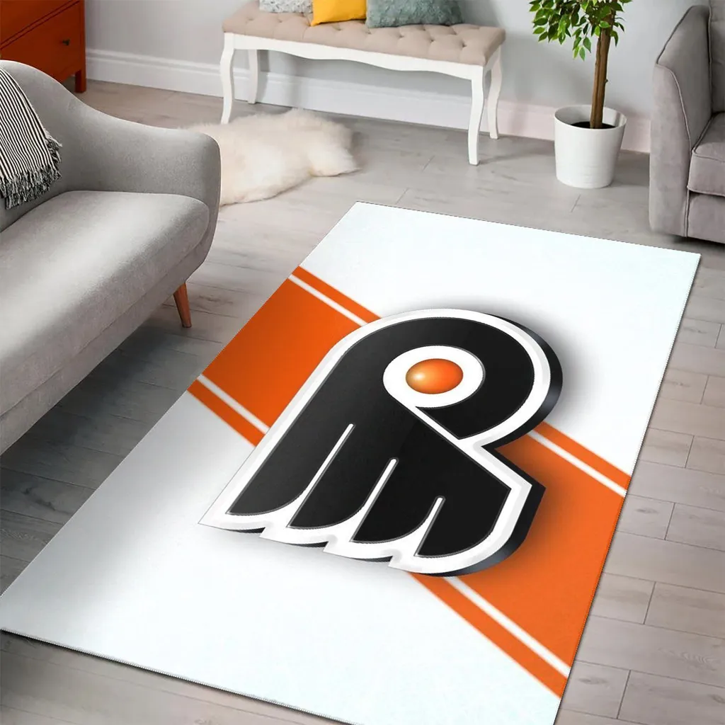 Modern Area Rug for Stylish Living Room Decor Black and Orange
