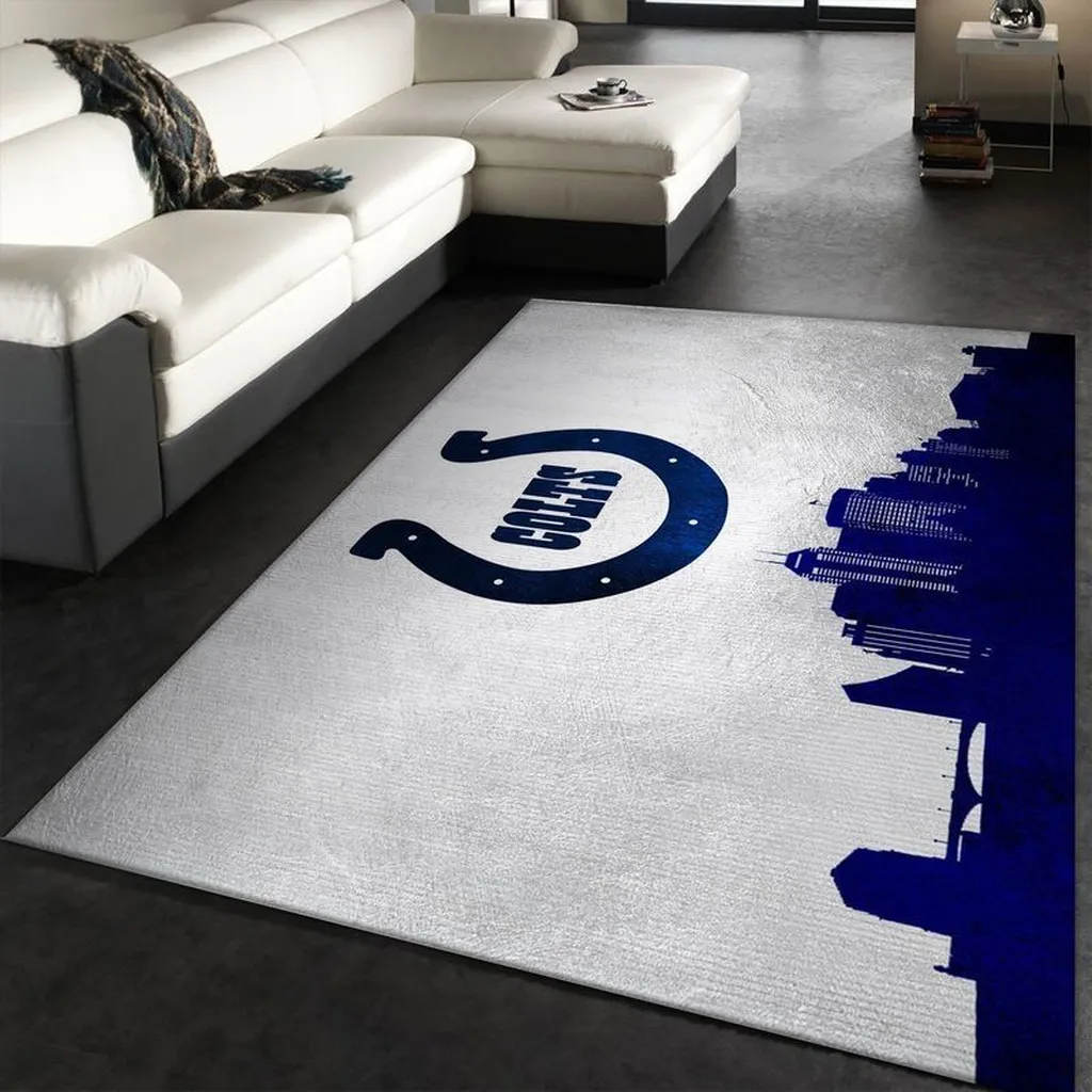 Modern Area Rug with Urban Cityscape Pattern Black and Red