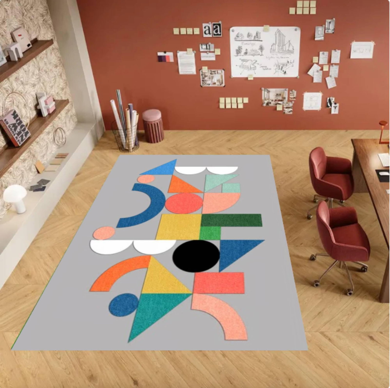 Modern Bauhaus Geometric Abstract Area RugTVC1708380