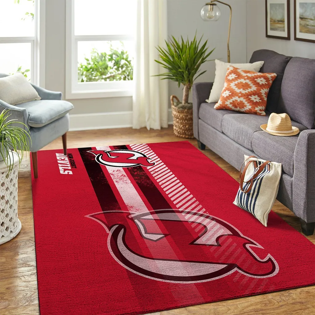 Modern Decorative Rug Perfect for Living Room Decor Black and Red