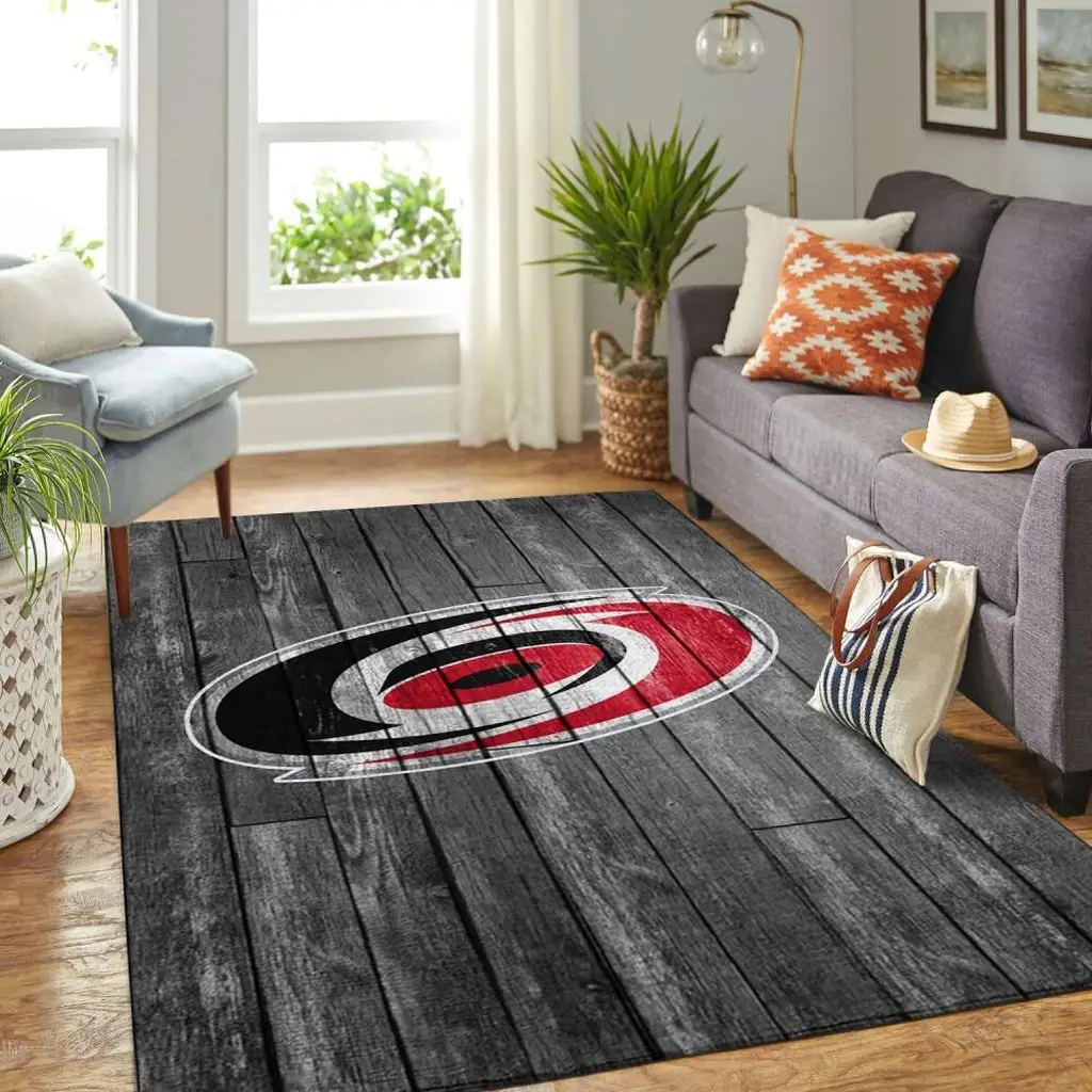 Modern Hardwood Area Rug for Stylish Living Rooms Black and Red