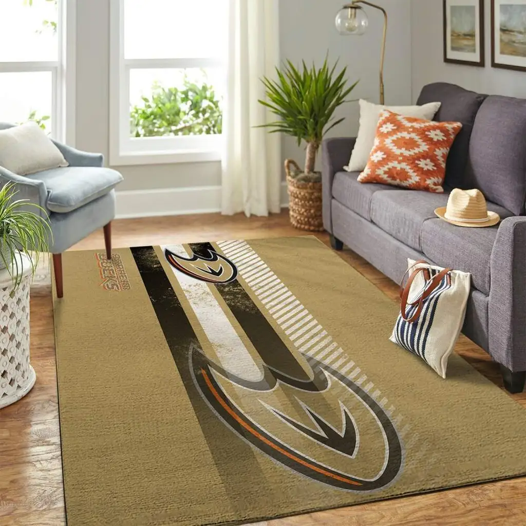 Modern Sports Design Rug for Living Room Decor Beige and Black