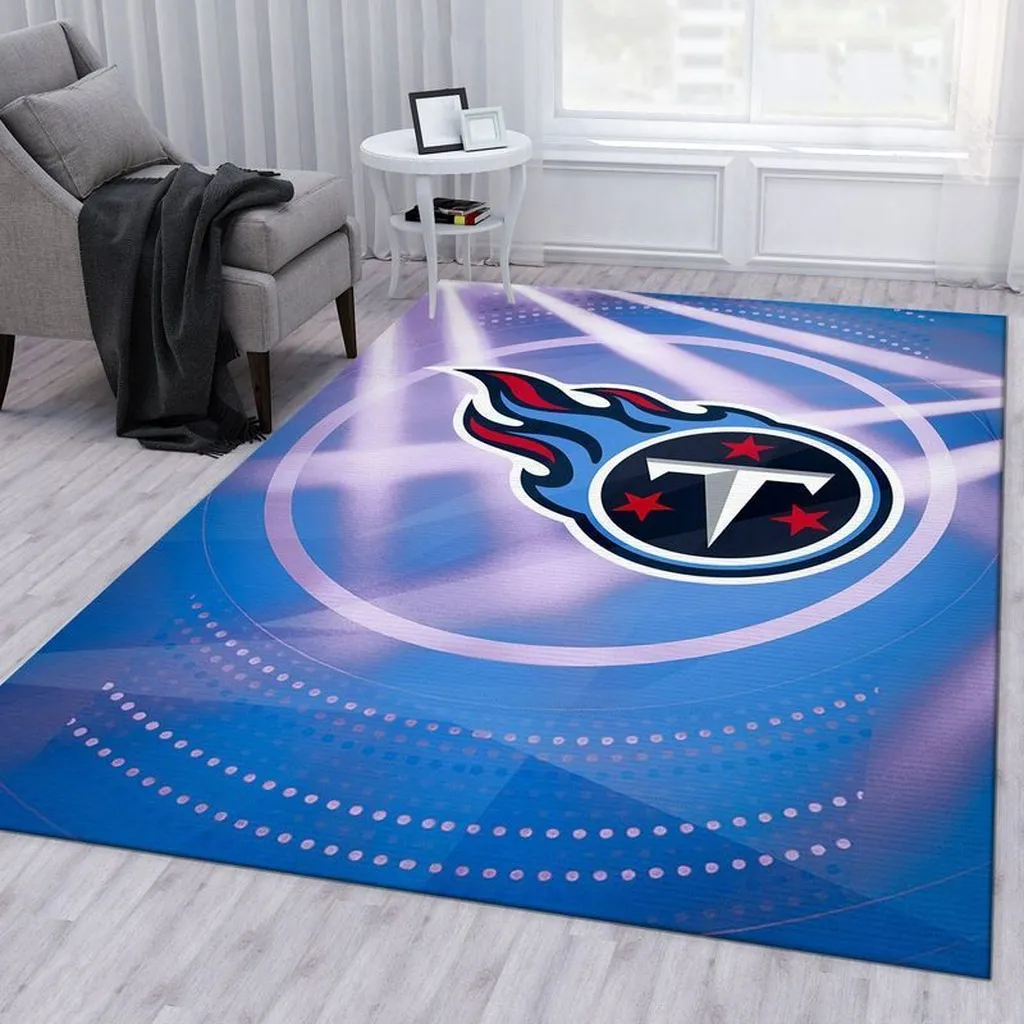 Modern Sports Team Rug Perfect for Living Room Decor Blue and Red