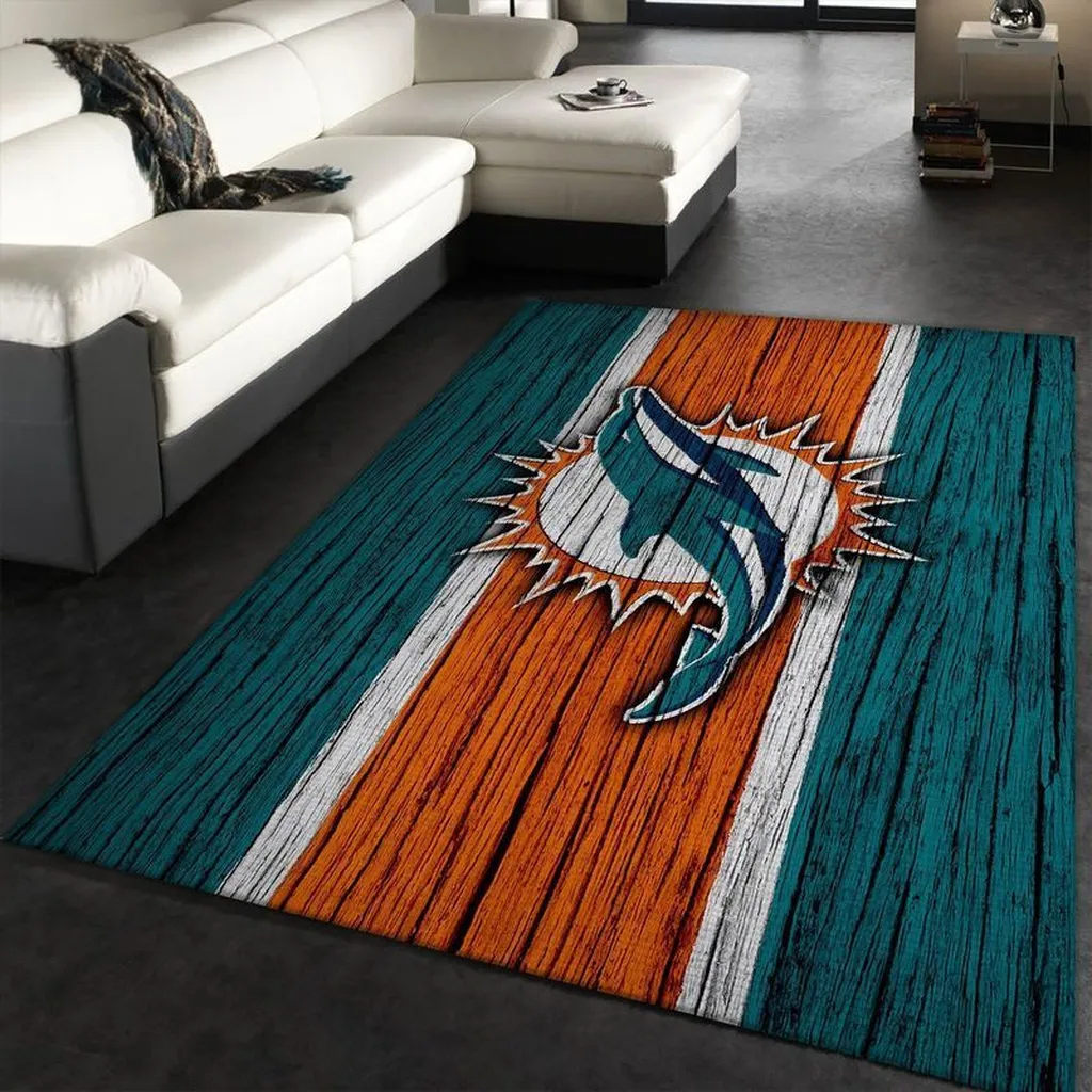 Modern Striped Rug with Wave Design Pattern Orange and Teal