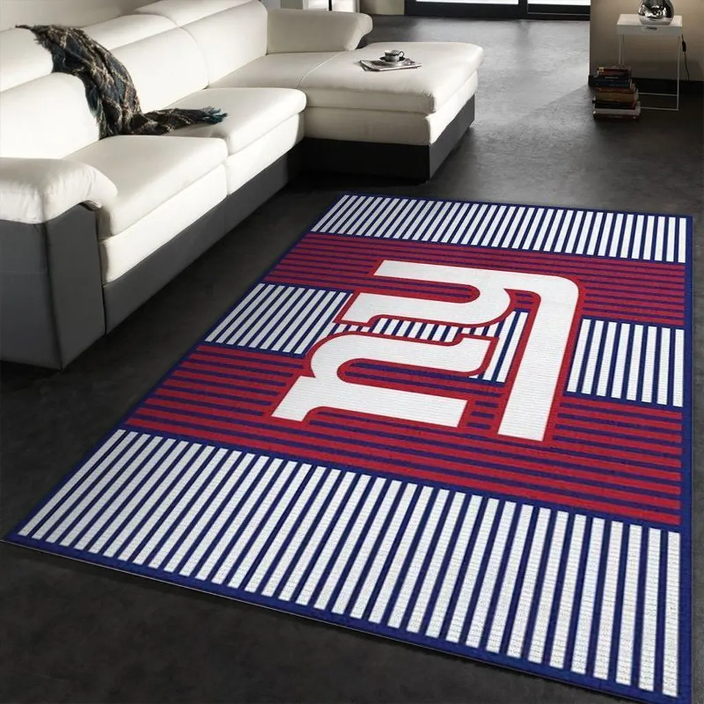 Monochrome Steelers Logo Rug Football Fan Decor Red and White