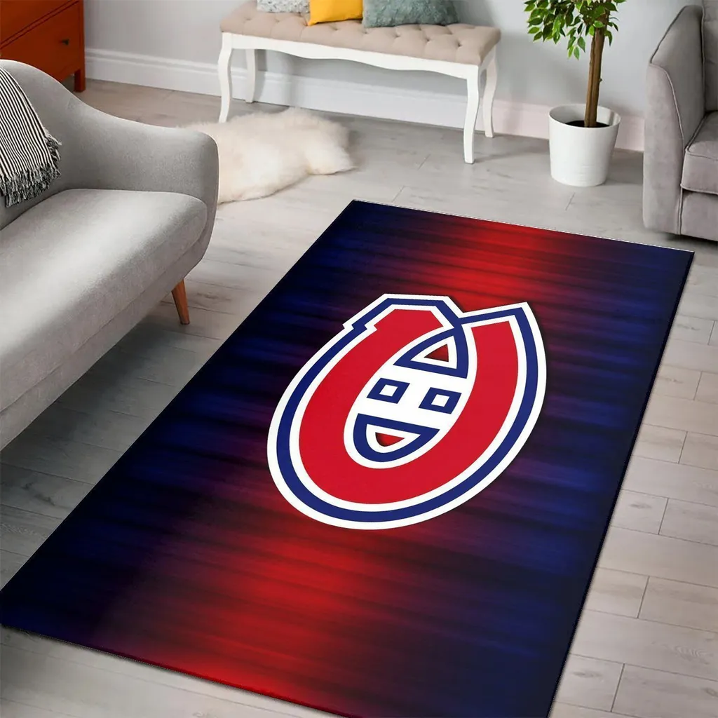 Montreal Canadiens Rug - Area Perfect for Sports Fans Room Blue and Red