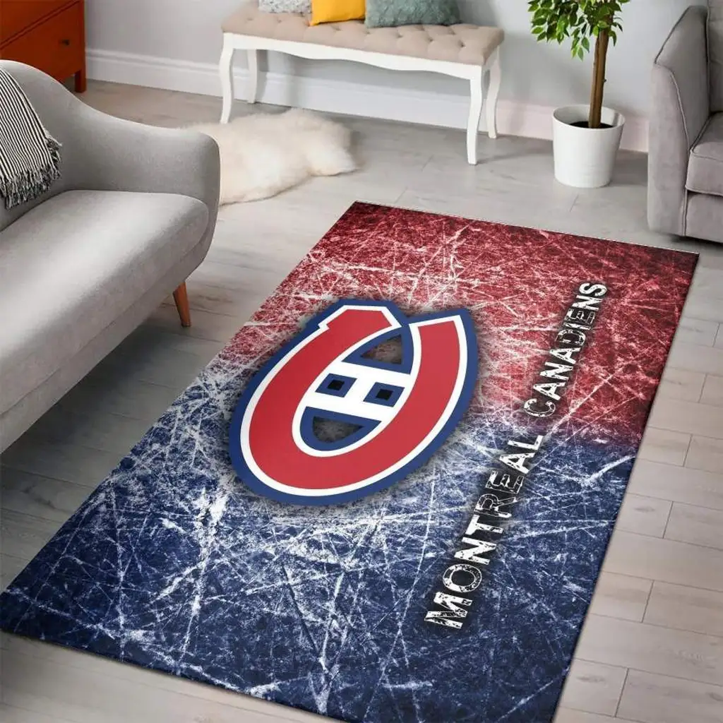 Montreal Canadiens Rug - Hockey Team Floor Carpet Blue and Red