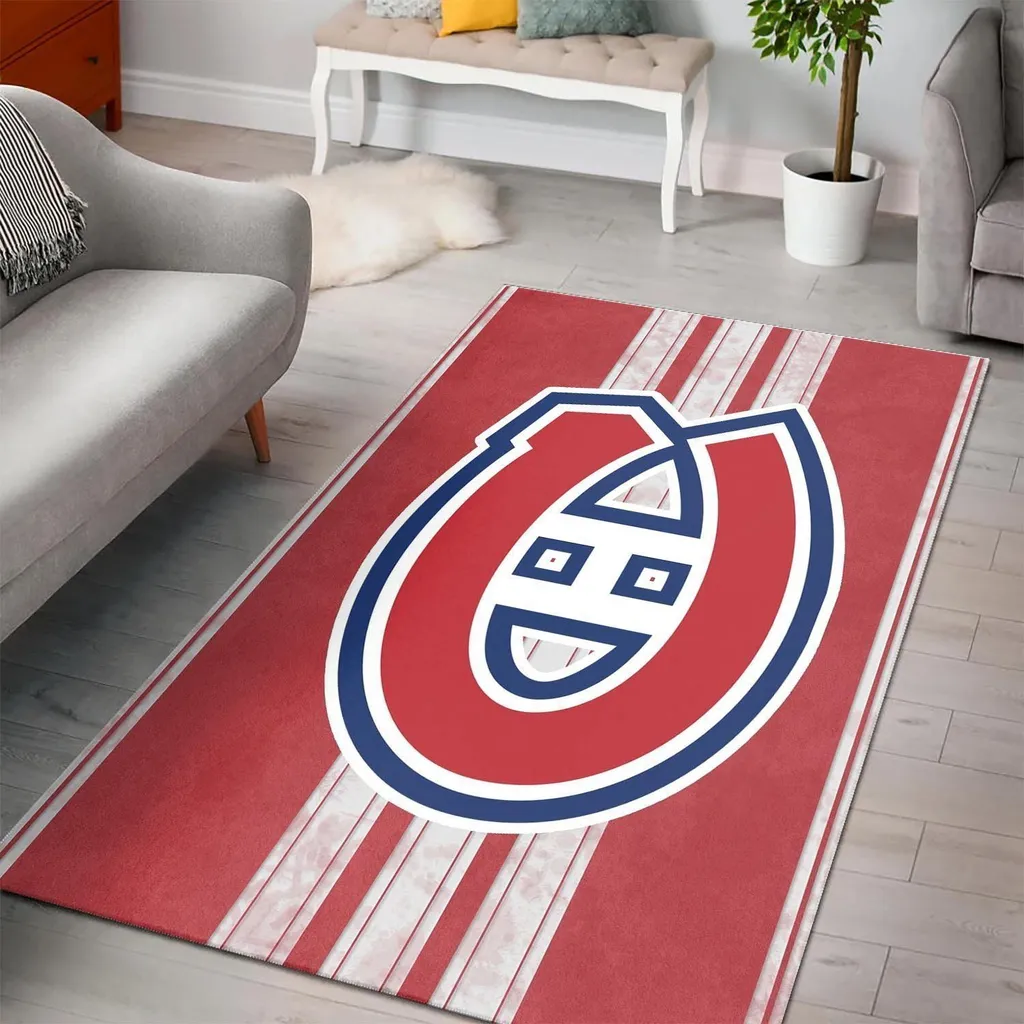Montreal Canadiens Rug - Logo Fan Perfect for Fans Blue and Red