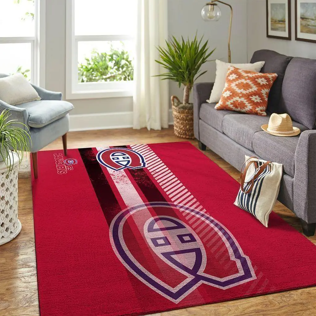 Montreal Canadiens Rug - NHL Perfect for Living Room Decor Red and White
