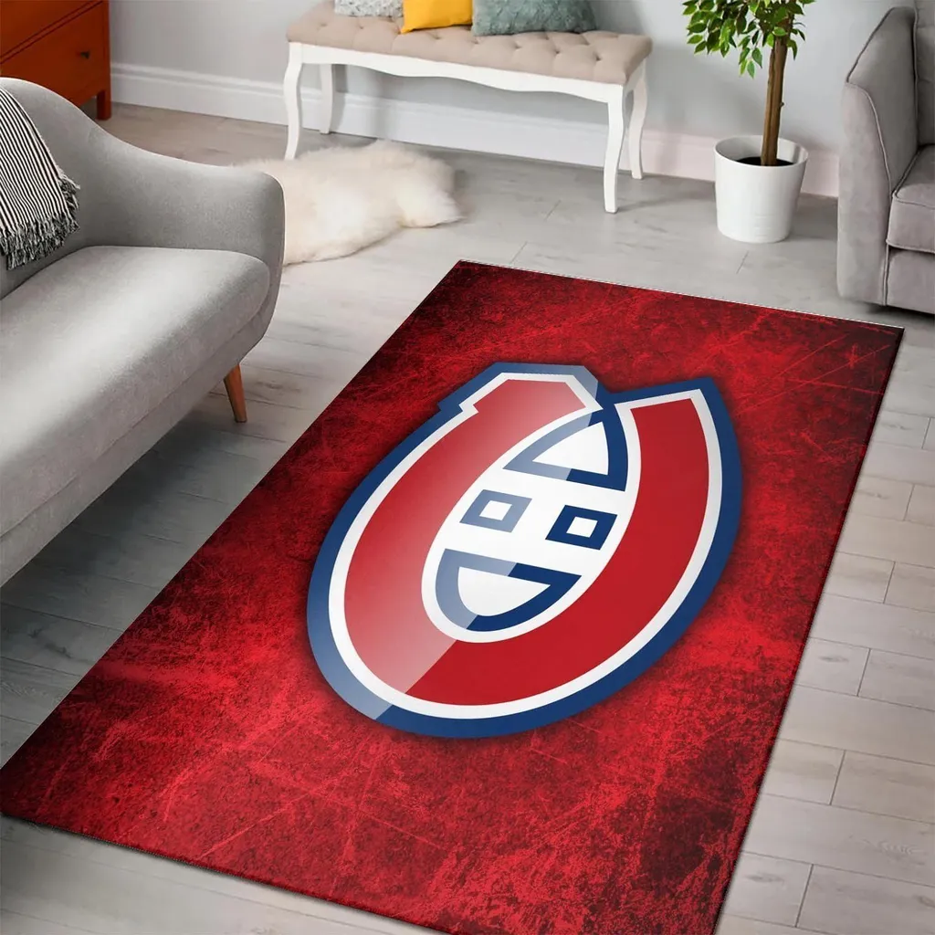 Montreal Hockey Team Rug for Living Room Decoration Blue and Red