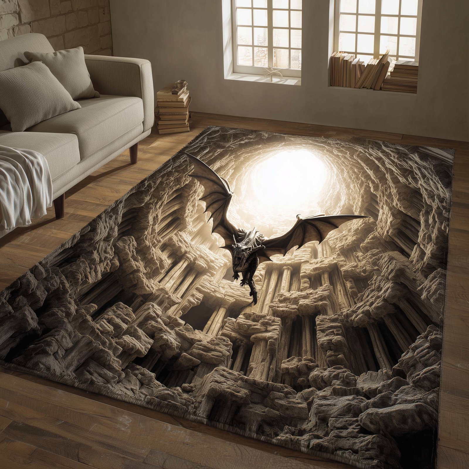 Mythic Sovereign Area Rug - Non-Slip Washable 3D Print Rug for Living Room & Bedroom (DesignTVC2108193