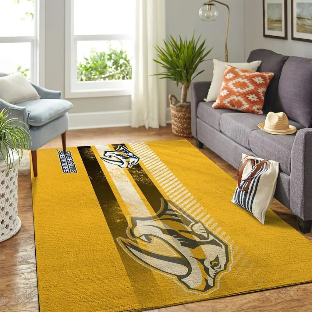 Nashville Predators Rug - for Living Room Decoration Black and Yellow