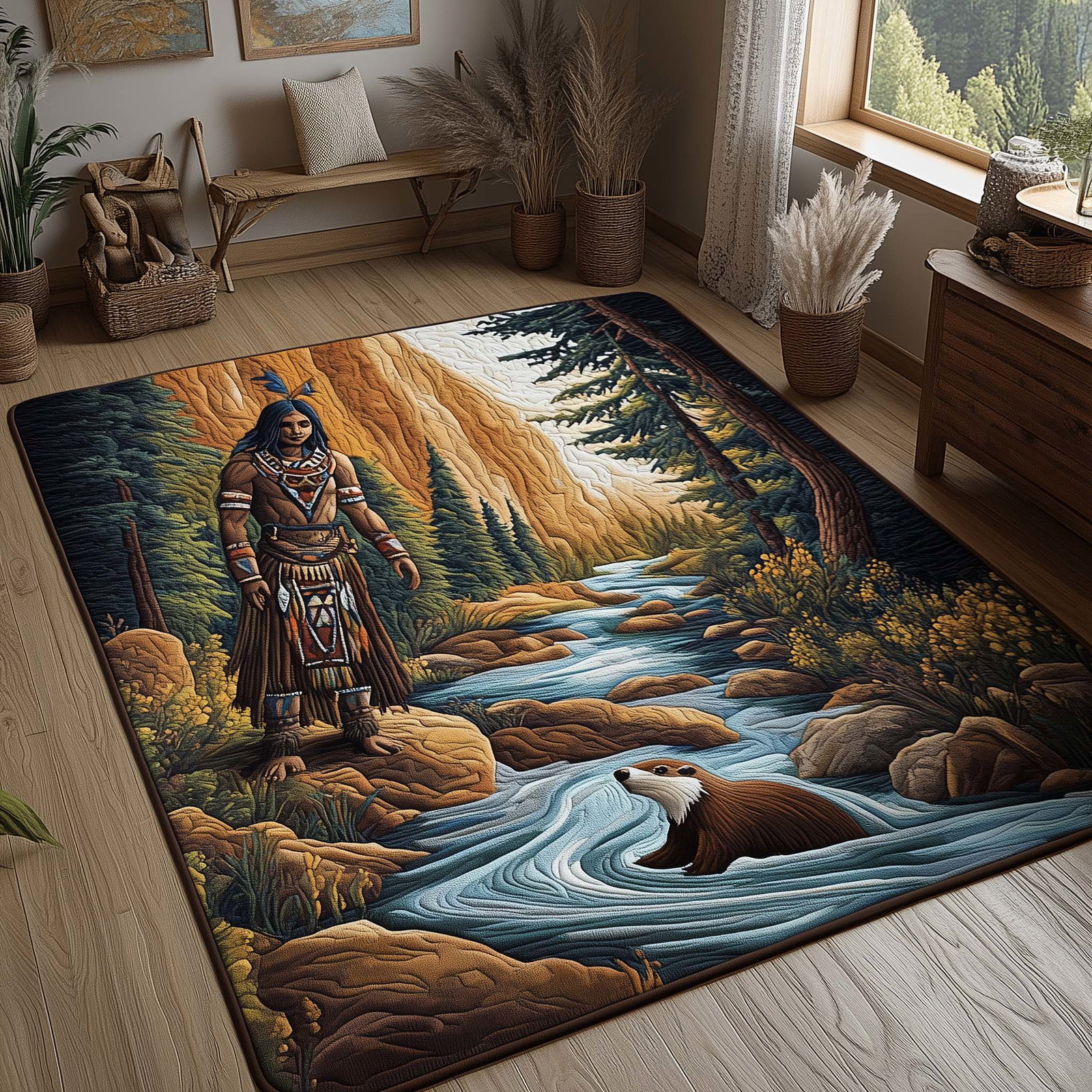 Native Soul Area Rug - Non-Slip Washable 3D Print Rug for Living Room & BedroomTVC2108145