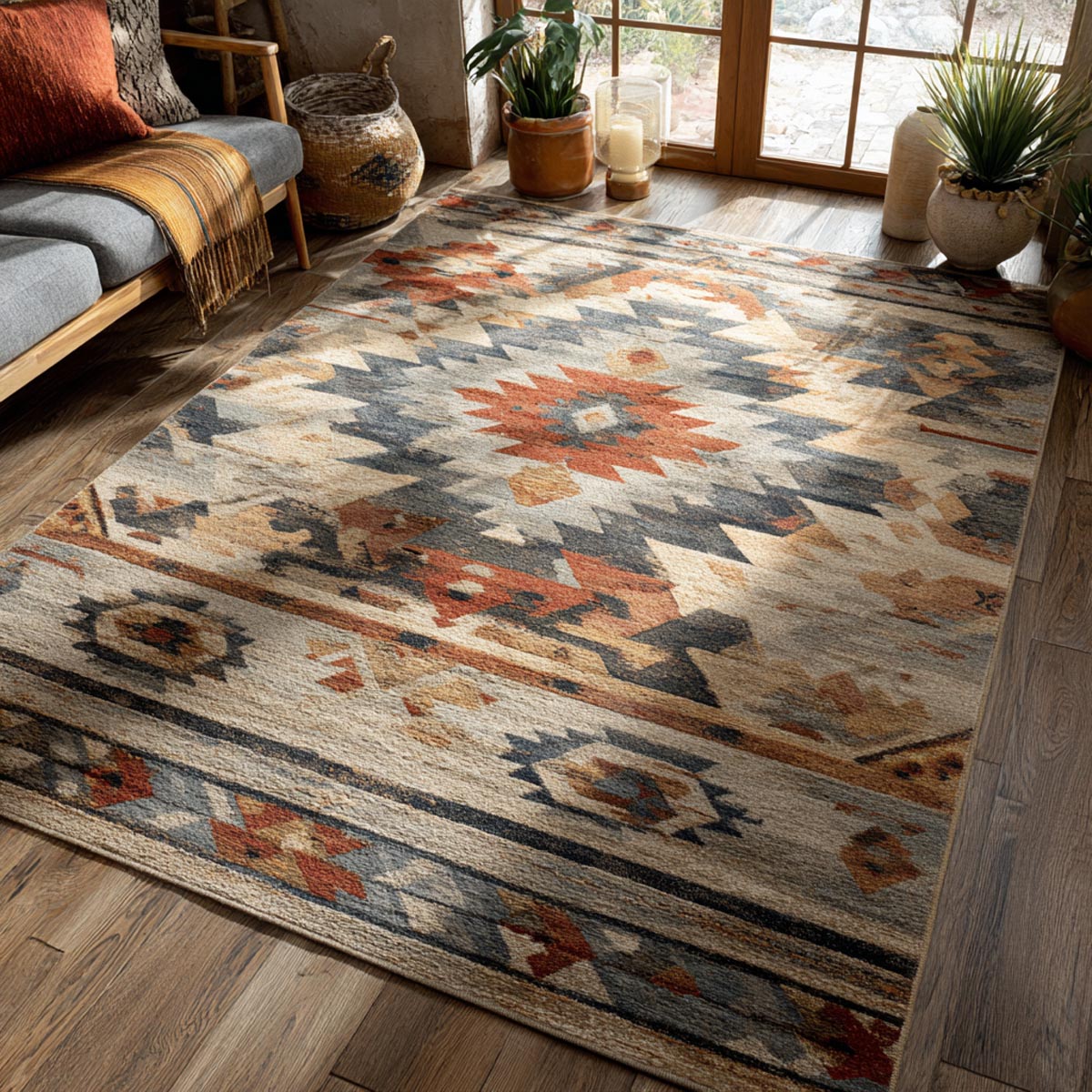 Native Spirit Area Rug - Non-Slip Washable 3D Print Rug for Living Room & BedroomTVC2108127