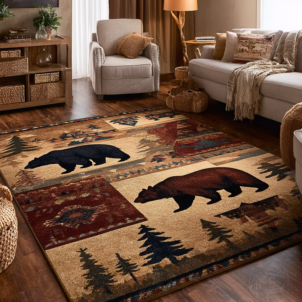 Nature Echo Area Rug - Non-Slip Washable 3D Print Rug for Living Room & BedroomTVC2108127