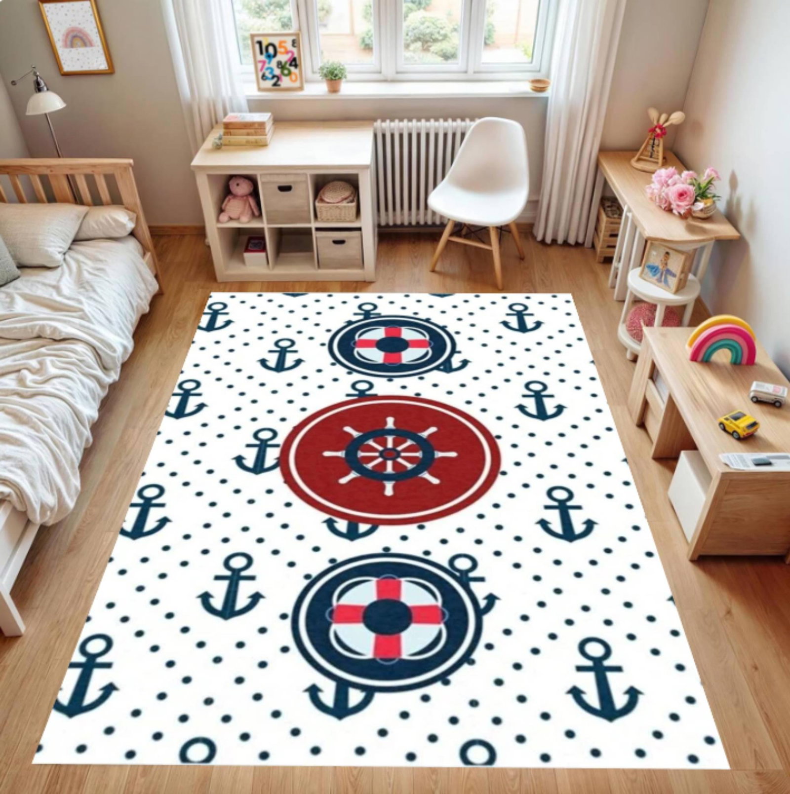 Nautical Blue, Red & White MatTVC1708386