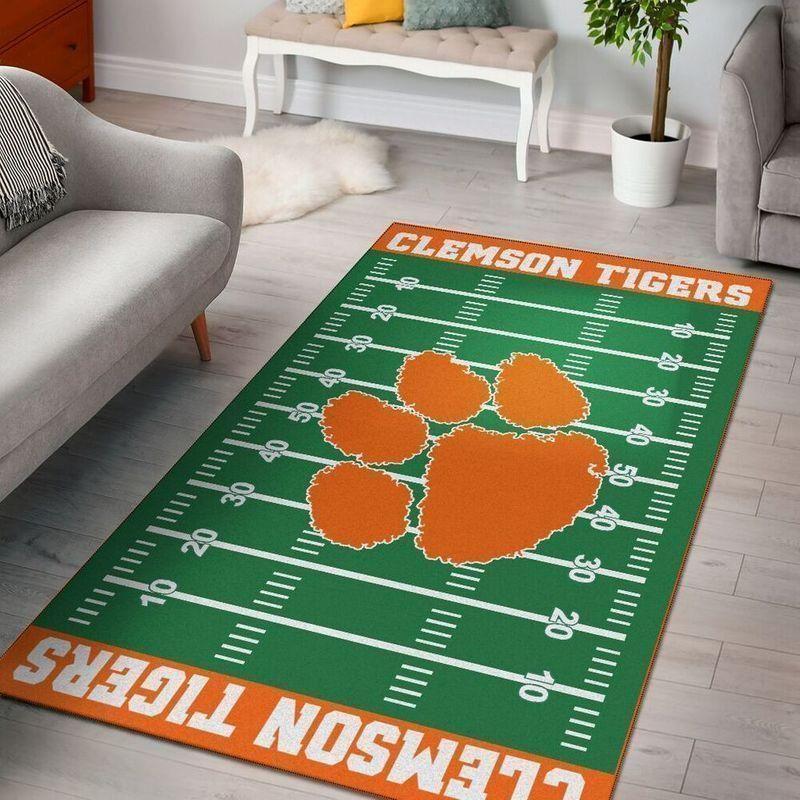 NCAAÂ Clemson Tigers Home Field Football Living Room Rug Regtangle Carpet V11096