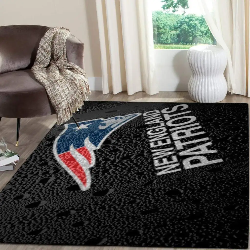 New England Patriots Rug - Area for Home Decor Black and Blue
