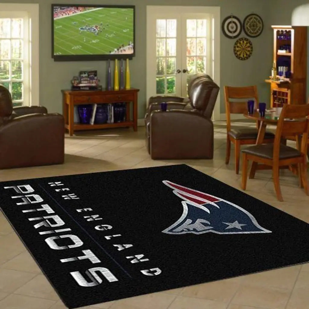New England Patriots Rug - Area for Sports Fans Black and Blue