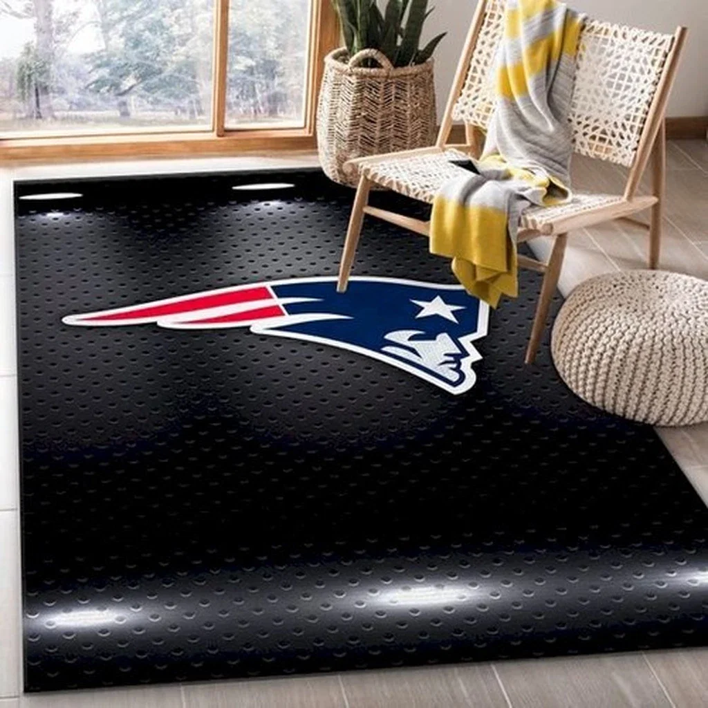 New England Patriots Rug - Logo for Dedicated Fans Black and Blue