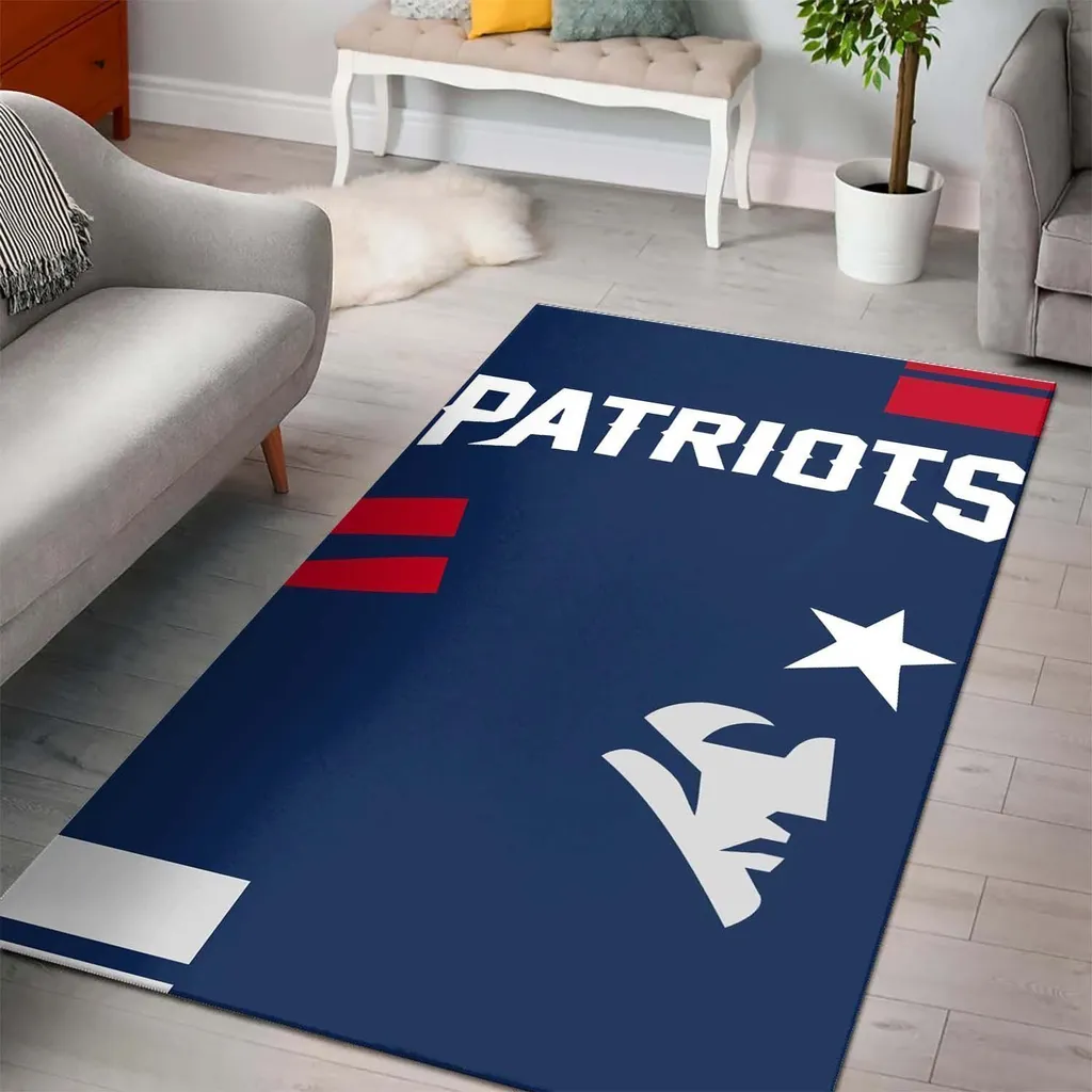 New England Patriots Rug - NFL Area for Home Decor Blue and White