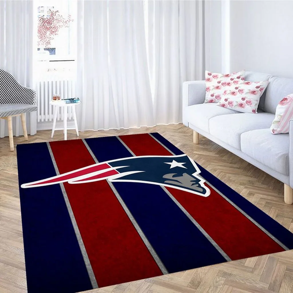 New England Patriots Rug - NFL for Living Room Decor Blue and Red