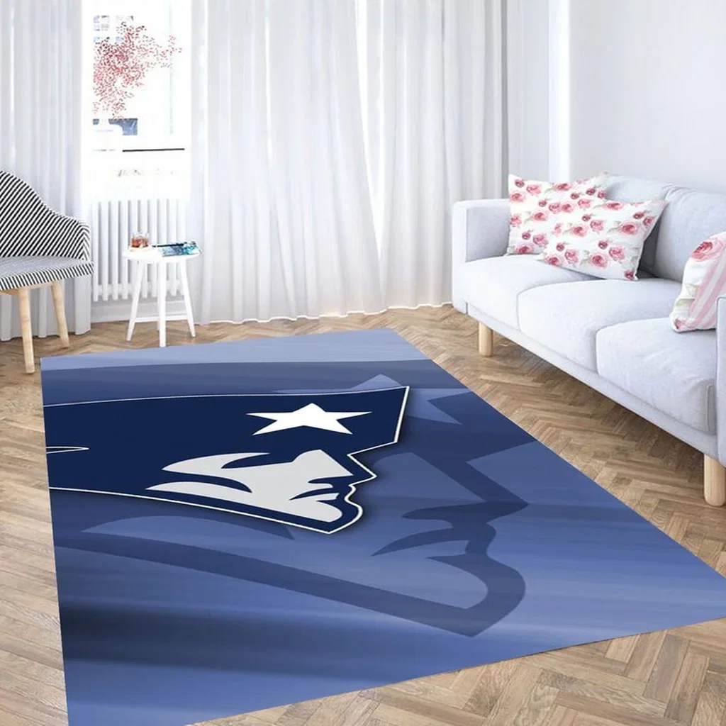 New England Patriots Rug - Perfect for Living Room Decor Blue and White