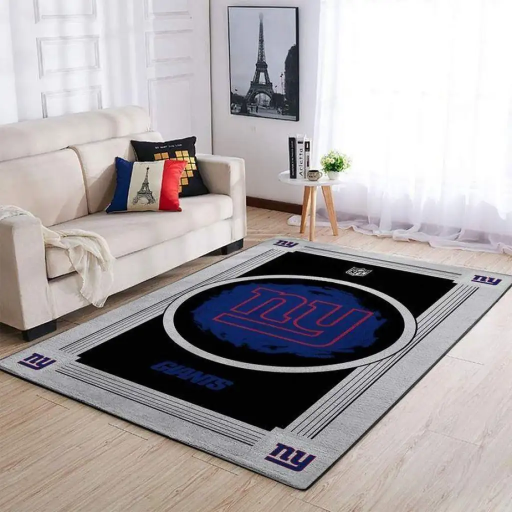 New York Giants Rug - Area Perfect for Living Room Black and Blue