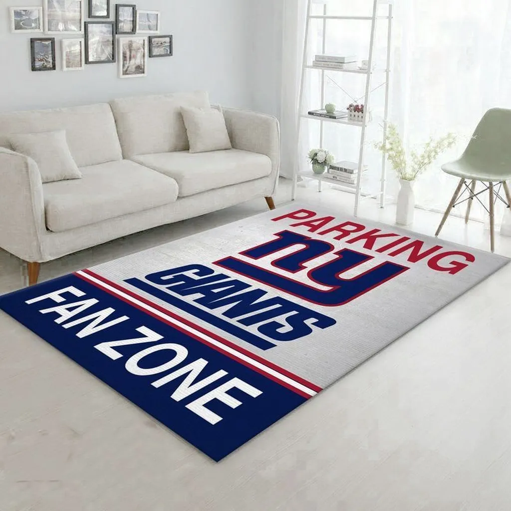 New York Giants Rug - Fan Zone Parking Area for Home Blue and White