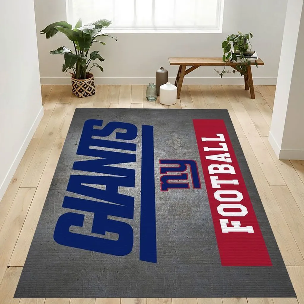 New York Giants Rug - Football Perfect for Fans Blue and Gray
