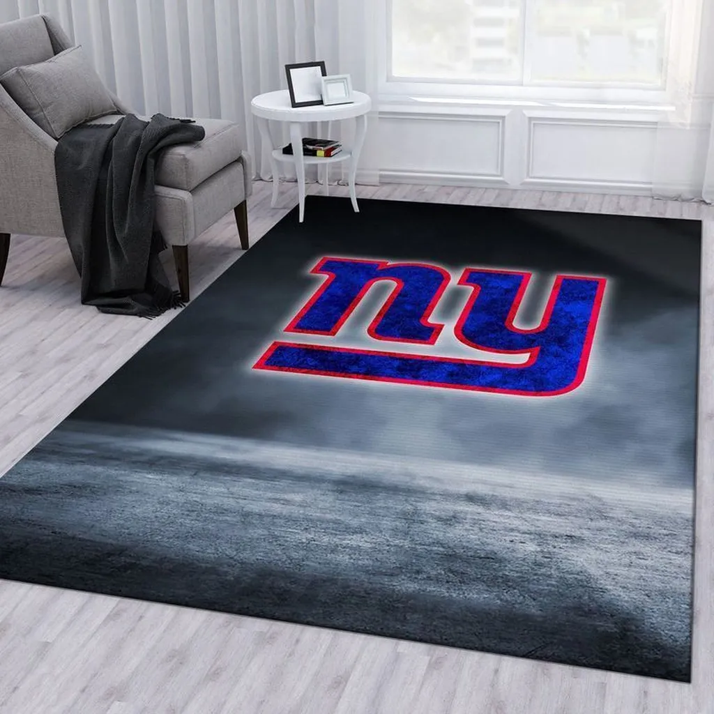 New York Giants Rug - Logo Perfect for Sports Fans Blue and Red