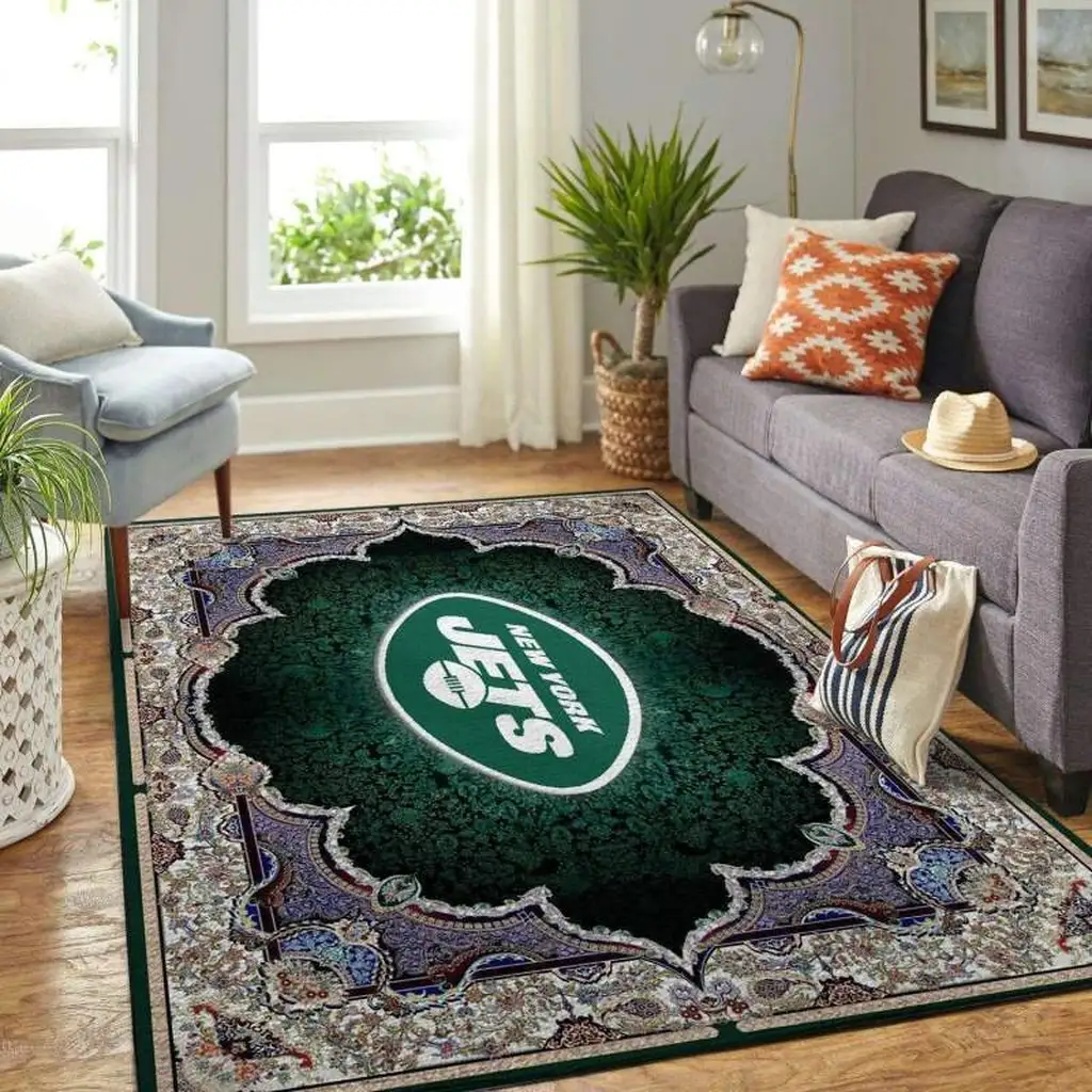 New York Jets Rug - Area Decorative Home Floor Mat Green and White