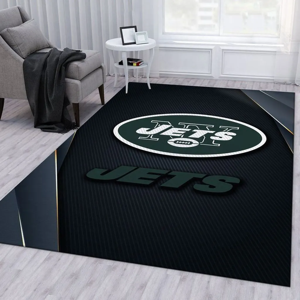 New York Jets Rug - Area Modern Design for Living Room Black and Green