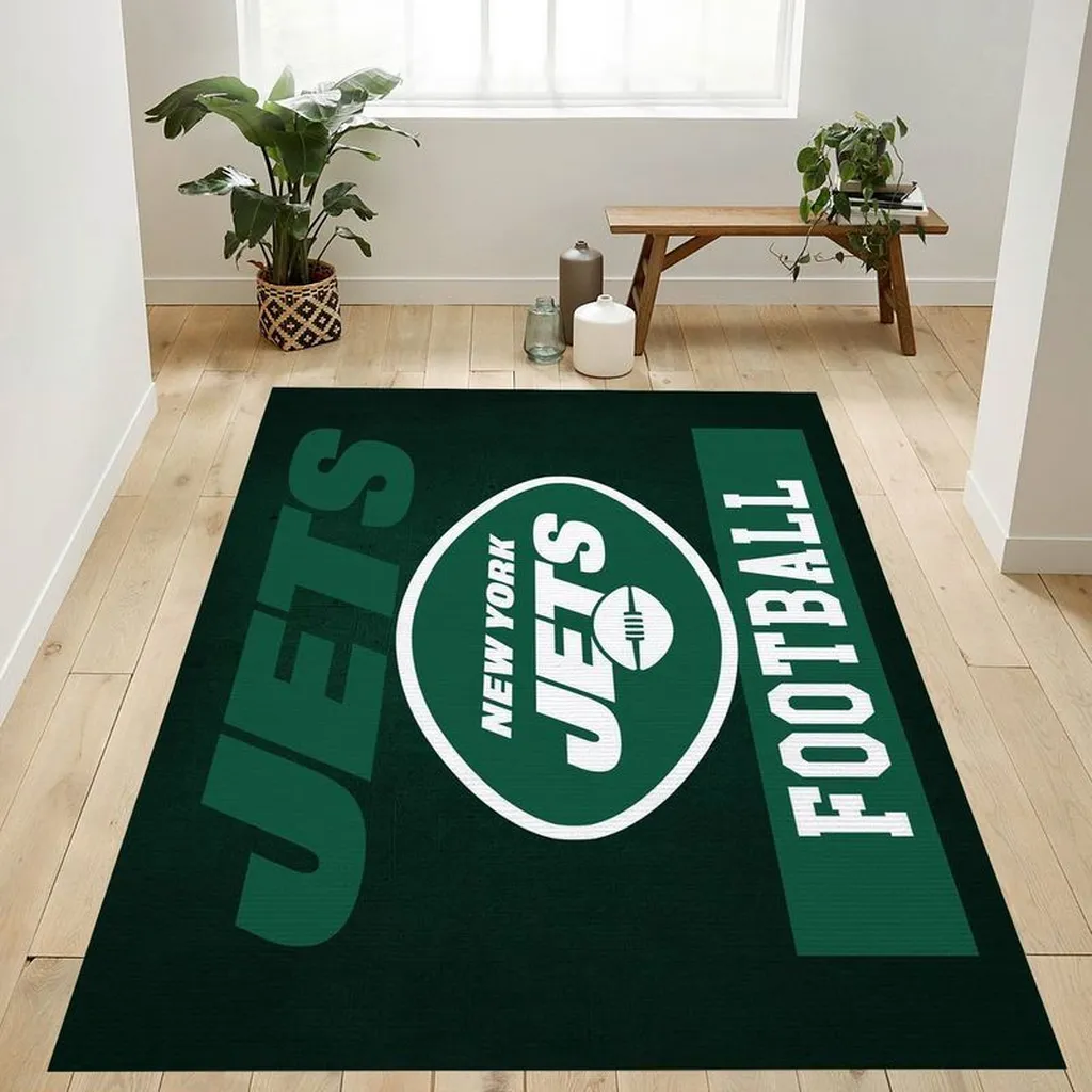 New York Jets Rug - Football Area for Fans Green and White